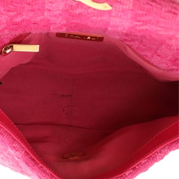 Chanel 19 Flap Bag Quilted Tweed Medium Pink - Picture 6 of 10